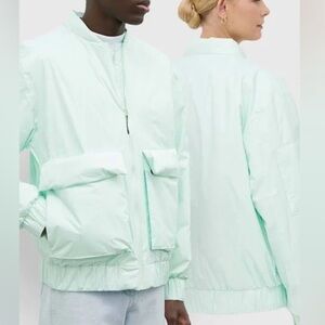 RAINS Fuse Bomber Jacket Unisex in Mineral Waterproof Size Medium NWT
